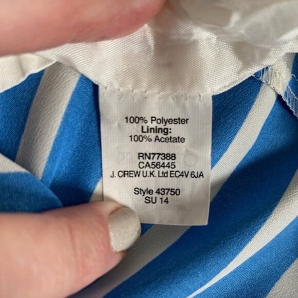 J CREW Blue White Striped Sleeveless Mini Dress Sz 8 - Picture 10 of 12